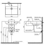 LW1215CK+LW1215HFK อ่างล้างหน้าพร้อมขารองอ่างแบบแขวนผนัง 