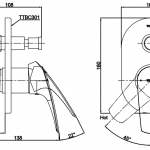 TTBC301KR ก๊อกผสมสำหรับยืนอาบน้ำ ชนิดฝังผนัง พร้อมชุดเปลี่ยนทิศทางน้ำ รุ่น CRES