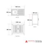 C1S 5010 MB ตู้พร้อมซิงค์ 1 หลุม 1 ที่พัก สีขาว