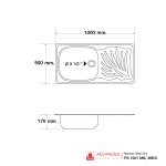 PS 1001 MB/C อ่างซิงค์แบบ 1 หลุม 1 ที่พัก (แบบฝังเคาน์เตอร์) รุ่น PS Series