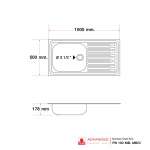 PN 100 MB,MB/C อ่างซิงค์แบบ 1 หลุม 1 ที่พัก (แบบฝังเคาน์เตอร์) รุ่น PN Series