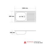 AV 100 MA,MA/C อ่างซิงค์แบบ 1 หลุม 1 ที่พัก (แบบฝังเคาน์เตอร์) รุ่น AV Series