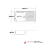 AV 100 MB,MB/C อ่างซิงค์แบบ 1 หลุม 1 ที่พัก (แบบฝังเคาน์เตอร์) รุ่น AV Series