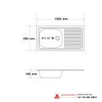 AV 105 MB,MB/C อ่างซิงค์แบบ 1 หลุม 1 ที่พัก (แบบฝังเคาน์เตอร์) รุ่น AV Series