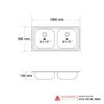 AV-D 100 MB,MB/C อ่างซิงค์แบบ 2 หลุม (แบบฝังเคาน์เตอร์) รุ่น AV Series