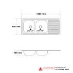 AV 120 MB MB/C อ่างซิงค์แบบ 2 หลุม 1 ที่พัก (แบบฝังเคาน์เตอร์) รุ่น AV Series