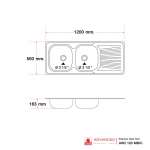 AW2-120 MB/C อ่างซิงค์แบบ 2 หลุม 1 ที่พัก รุ่น CURVE Series