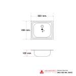 SKS 055 MA,MA/C อ่างซิงค์แบบ 1 หลุม (แบบฝังเคาน์เตอร์) รุ่น SKS Seires