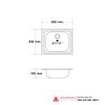 SKS 055 MB,MB/C อ่างซิงค์แบบ 1 หลุม (แบบฝังเคาน์เตอร์) รุ่น SKS Seires