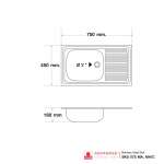SKS 075 MA,MA/C อ่างซิงค์แบบ 1 หลุม 1 ที่พัก (แบบฝังเคาน์เตอร์) รุ่น SKS Seires
