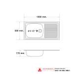 SKS 100 MB,MB/C อ่างซิงค์แบบ 1 หลุม 1 ที่พัก (แบบฝังเคาน์เตอร์) รุ่น SKS Seires
