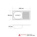 SKA9 100 MA,MA/C อ่างซิงค์แบบ 1 หลุม 1 ที่พัก (แบบฝังเคาน์เตอร์) รุ่น SKA9 Seires