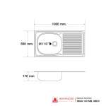 SKA9 100 MB,MB/C อ่างซิงค์แบบ 1 หลุม 1 ที่พัก (แบบฝังเคาน์เตอร์) รุ่น SKA9 Seires
