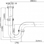 TS612AX(HM) ท่อน้ำทิ้งสำหรับอ่างล้างหน้า แบบท่อตรง