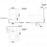 NC-8644S : PARICHAT สุขภัณฑ์แบบชิ้นเดียว ใช้น้ำ 3/4.8 ลิตร รุ่น ปาริชาติ