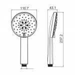 FS-9311-SP หัวฝักบัว 3 ฟังก์ชั่น พร้อมสาย 150 ซม.และขอแขวน สีโครเมี่ยม