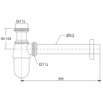 FP-7401-SP ท่อน้ำทิ้งแบบกระปุก ยาว 355 มม.