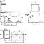 TF-2022SC-WT-0 สุขภัณฑ์แบบชิ้นเดียว รุ่น Codie Plus ใช้น้ำ 3/4.5 ลิตร