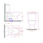2793SCW-WT-0 สุขภัณฑ์แบบสองชิ้น รุ่น New Sibia ใช้น้ำ 3/4.5 ลิตร