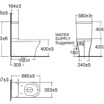 2309SC-WT-0 สุขภัณฑ์แบบสองชิ้น รุ่น Cygnet ใช้น้ำ 3/4.5 ลิตร 