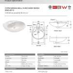 959S-WT-0 อ่างล้างหน้าแบบแขวนผนัง รุ่น Copacabana