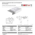 WP-F419T8-WT อ่างล้างหน้าแบบครึ่งเคาน์เตอร์ (ชนิด 3 รูก๊อก) รุ่น Acacia Supasleek