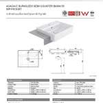 WP-F419-WT อ่างล้างหน้าแบบครึ่งเคาน์เตอร์ รุ่น Acacia Supasleek