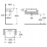 WP-F316-WT อ่างล้างหน้าแบบครึ่งเคาน์เตอร์ รุ่น Nobile 