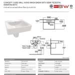 0550/0740-WT-0 อ่างล้างหน้าแบบแขวนผนัง พร้อมขาตั้งลอย รุ่น Concept Cube