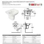 0947/0741-WT-0 อ่างล้างหน้าแบบแขวนผนัง พร้อมขาตั้งลอย รุ่น New Codie-R