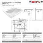 WP-F507-WT อ่างล้างหน้าแบบฝังบนเคาน์เตอร์ รุ่น Nobile