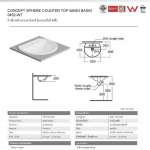 0452-WT อ่างล้างหน้าแบบฝังบนเคาน์เตอร์ รุ่น Concept Sphere