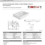 WP-F420T8-WT อ่างล้างหน้าแบบวางบนเคาน์เตอร์ (ชนิด 3 รูก๊อก) รุ่น Acacia Supasleek