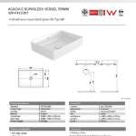 WP-F412-WT อ่างล้างหน้าแบบวางบนเคาน์เตอร์ (พร้อมสะดืออ่างเซรามิก) รุ่น Acacia Supasleek