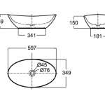 WP-F608-WT อ่างล้างหน้าแบบวางบนเคาน์เตอร์ รุ่น Ova Oval