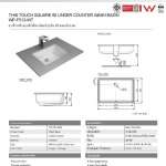 WP-F513-WT อ่างล้างหน้าแบบฝังใต้เคาน์เตอร์ รุ่น Thin Touch Square 