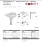 0553/0742-WT-0 อ่างล้างหน้าแบบแขวนผนัง พร้อมขาตั้งยาว รุ่น Concept D-Shape