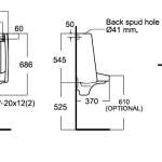 6502BD-WT-0 โถปัสสาวะชายแขวนผนัง (Back Inlet) รุ่น New Washbrook 