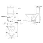 NC-7685S : FUENG FAH สุขภัณฑ์แบบสองชิ้น ใช้น้ำ 4.5 ลิตร รุ่น เฟื่องฟ้า