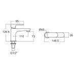 A-J55-10 ก๊อกน้ำเย็นอ่างล้างหน้า รุ่น Arc (ไม่รวมสะดืออ่าง)