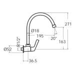 FFAST607-5T1500BT0 ก๊อกน้ำเย็นอ่างล้างจาน แบบติดผนัง รุ่น Winston