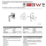 A-1326-10 ก๊อกน้ำเย็นยืนอาบแบบติดผนัง รุ่น Acacia Evolution (ไม่รวมชุดฝักบัว)