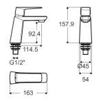 A-6906-10 ก๊อกน้ำเย็นอ่างล้างหน้า รุ่น Ventuno Mono (ไม่รวมสะดืออ่าง)
