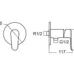 A-0726-10-A ก๊อกน้ำเย็นยืนอาบแบบติดผนัง พร้อมชุดฝักบัวสายอ่อน รุ่น Neo Modern 