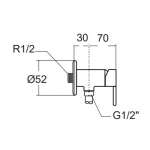A-2283-10-A ก๊อกน้ำเย็นยืนอาบแบบติดผนัง พร้อมชุดฝักบัวสายอ่อน รุ่น Onyx Mono
