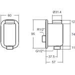 A-2825-10 ก๊อกน้ำเย็นยืนอาบติดผนัง แบบกด รุ่น EasyFLO สีโครเมี่ยม