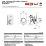 A-2826-10WT ก๊อกน้ำเย็นยืนอาบฝังผนัง แบบกด รุ่น EasyFLO สีขาวเงา