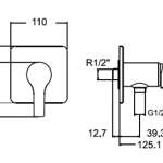 A-3926-10 ก๊อกน้ำเย็นยืนอาบแบบฝังผนัง รุ่น Active ll (เฉพาะวาล์ว)