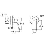 A-J51-10 ก๊อกน้ำเย็นยืนอาบแบบฝังผนัง รุ่น Lift