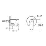 FFASB226-7T1500BT0 ก๊อกน้ำเย็นยืนอาบแบบติดผนัง รุ่น Codie (ไม่รวมชุดฝักบัว)
